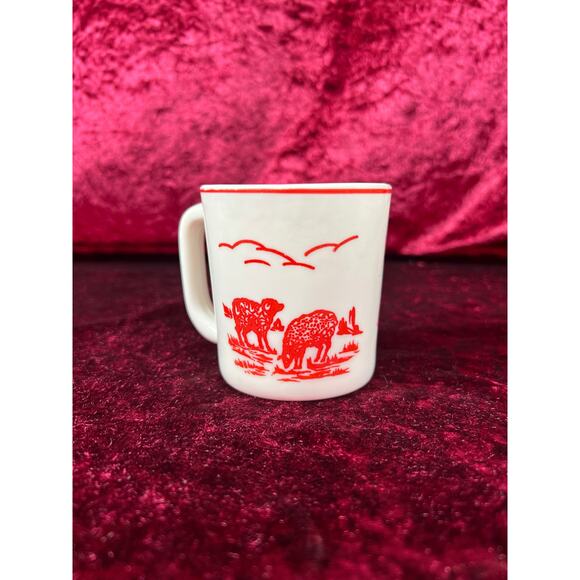 Vintage 1930s Childrens Mug Divided Plate Set Ceramic Little Bo Peep Fire King - Picture 5 of 9